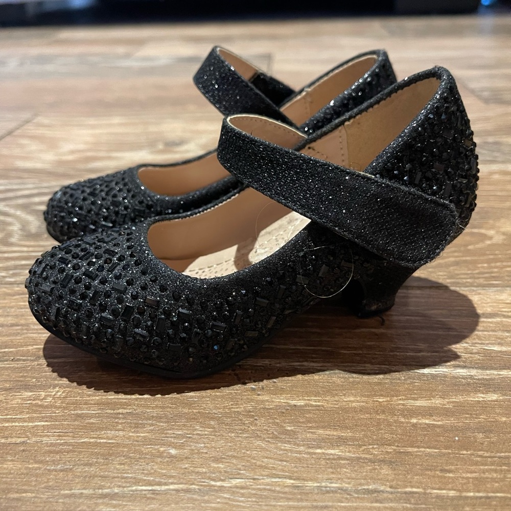 Toddler black glitter heels size 9